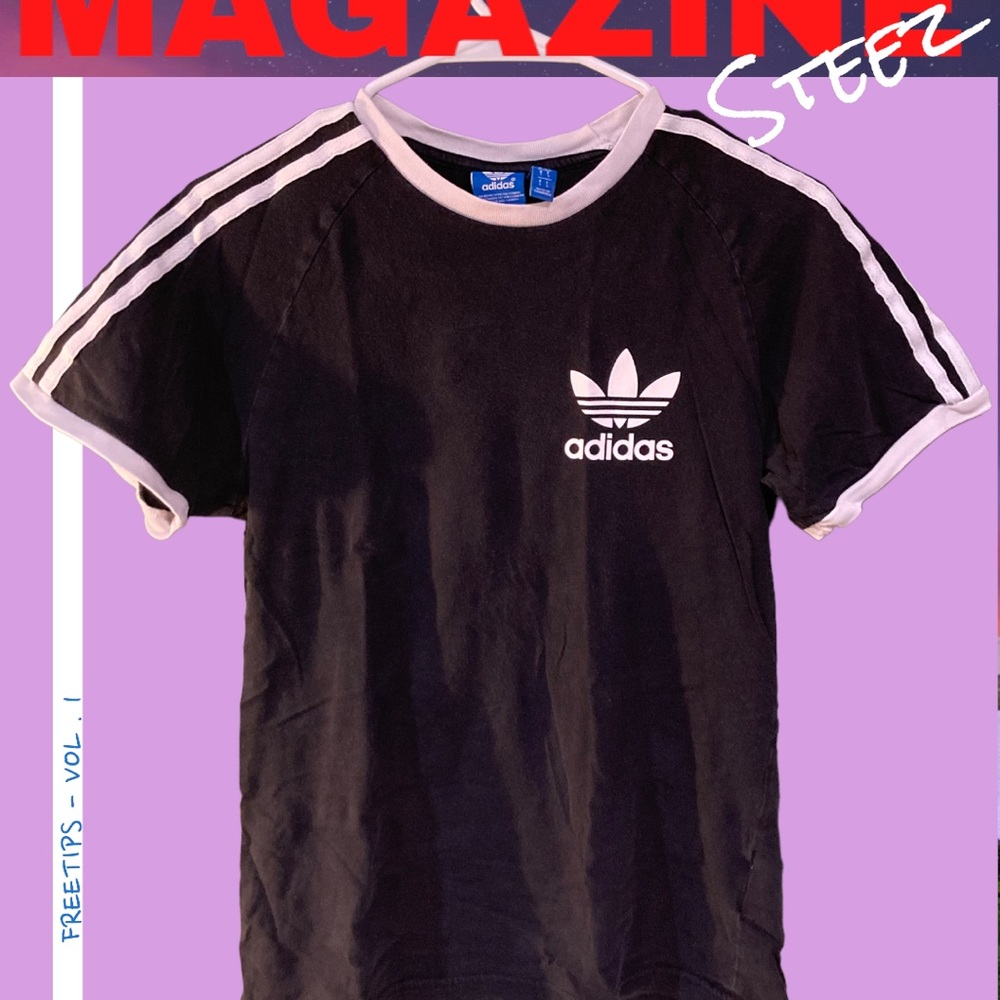 Adidas Black and White Shirt Size Small